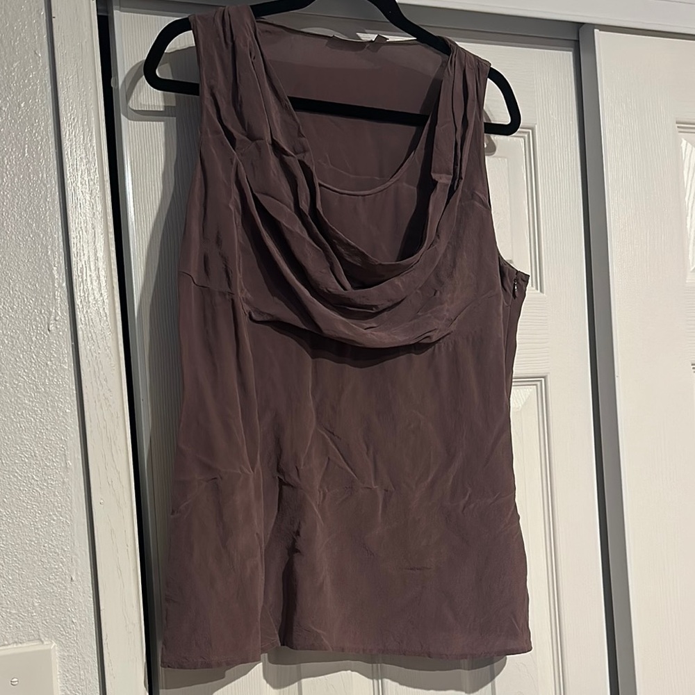 Silk sleeveless blouse dusty lavender